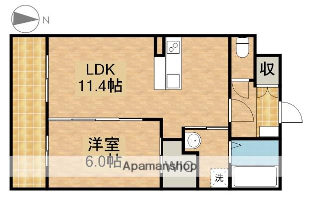 クレール奏KOMATSU(1LDK/3階)の間取り写真