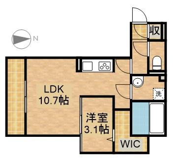 D-HILLS佐藤Ⅱ(1LDK/2階)の間取り写真