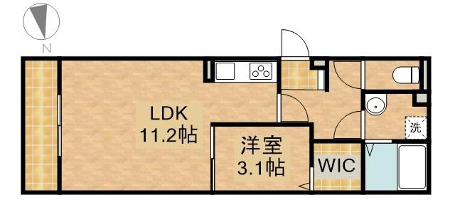 D-HILLS佐藤Ⅱ(1LDK/1階)の間取り写真