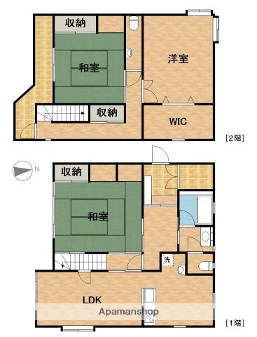東海道本線 浜松駅 バス乗車時間：13分 大蒲西バス停で下車 徒歩2分 2階建 築32年(3SLDK)の間取り写真