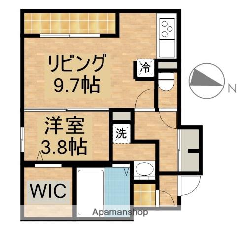 D-ROOM二之宮(1LDK/1階)の間取り写真