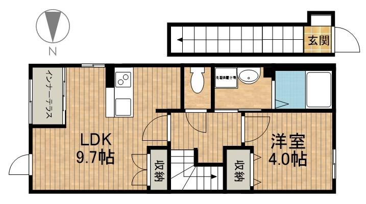 シェルル・スターテラス和合(1LDK/2階)の間取り写真