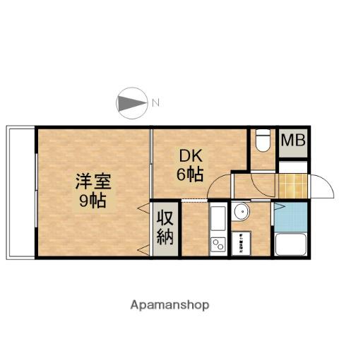 アビターレセイセイ(1DK/2階)の間取り写真