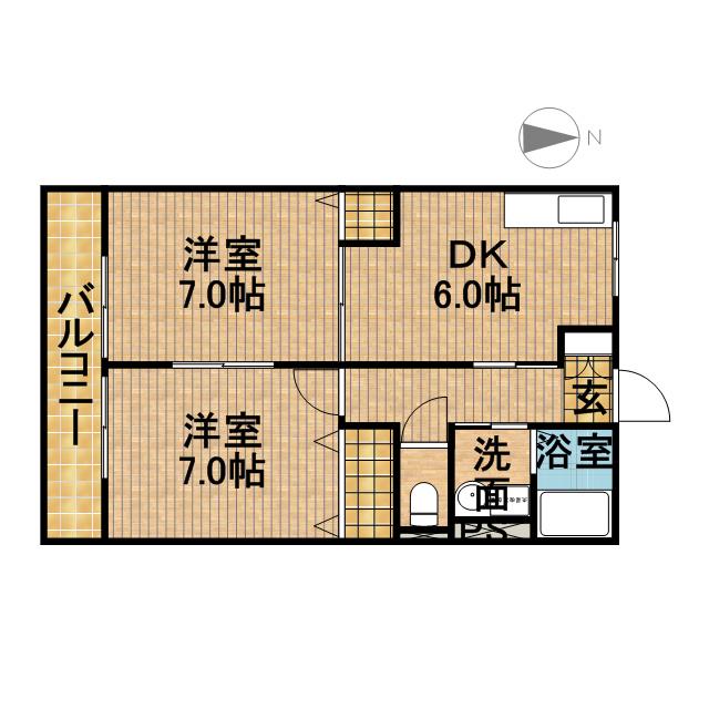 パストラルヒデ壱番館(2DK/2階)の間取り写真