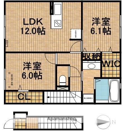 メゾンK(2LDK/2階)の間取り写真