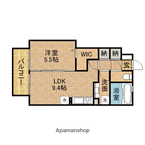 ウィル孝永(1LDK/1階)の間取り写真