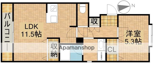 アール・グレイ(1LDK/1階)の間取り写真