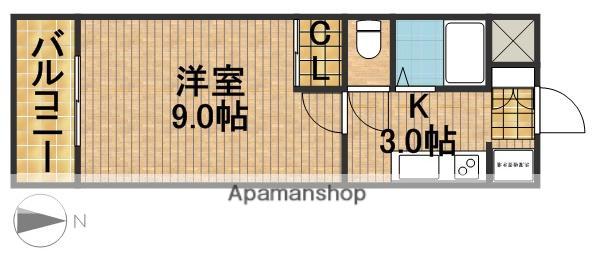 初生マンション(1K/4階)の間取り写真