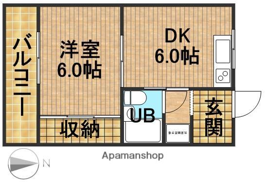 ローレルハイツ(1DK/3階)の間取り写真
