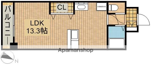 ビリーヴヒルズ(ワンルーム/1階)の間取り写真