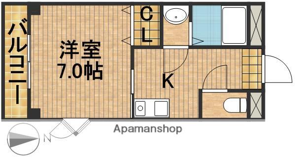 カモミール(1K/3階)の間取り写真