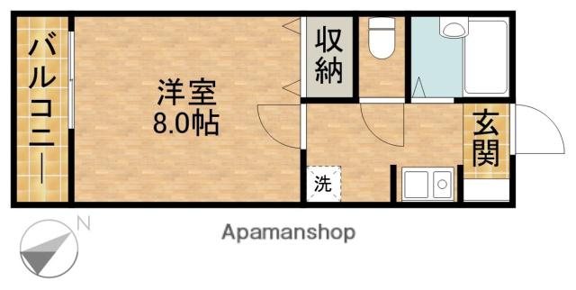 ウィズステージさくら(1K/1階)の間取り写真