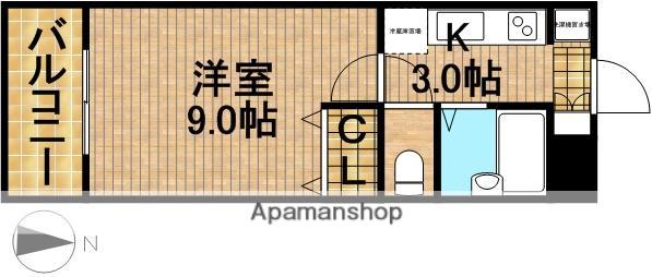 ラルフローレⅡ(1K/1階)の間取り写真