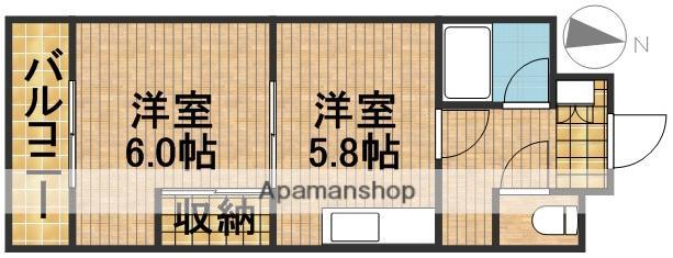 プリメーラ富塚(1DK/2階)の間取り写真