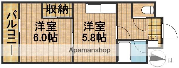 プリメーラ富塚(1DK/2階)の間取り写真