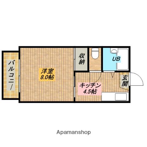 片山ハイツ(1DK/1階)の間取り写真