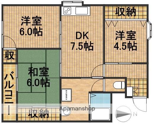 メゾンラフォーレ(3DK/2階)の間取り写真