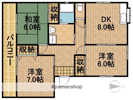 レジデンスコスギB(3DK/2階)の間取り写真