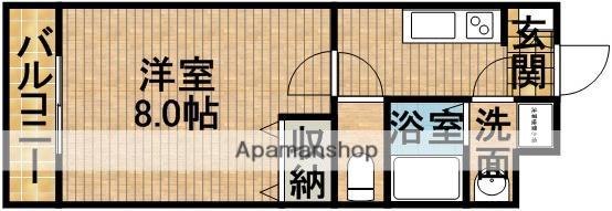 フリージア(1K/4階)の間取り写真