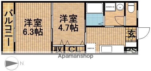 サンライズ広野(2K/1階)の間取り写真