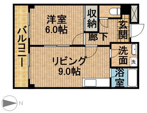 LIMPIA垂木(1LDK/2階)の間取り写真