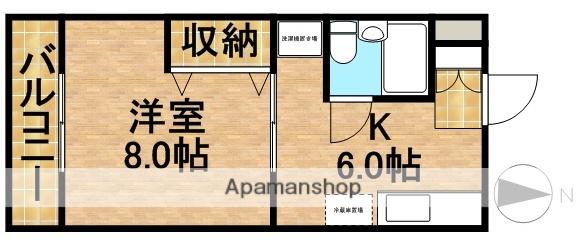 カトレアⅡ(1DK/1階)の間取り写真