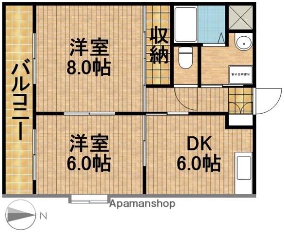 U-CREST(2DK/1階)の間取り写真