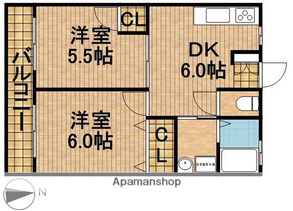ハイムミレニアム(2DK/1階)の間取り写真