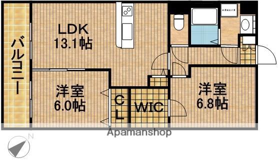カルム富塚(2LDK/2階)の間取り写真