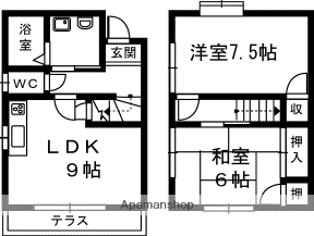 ＷＥＳＴⅢ(2LDK)の間取り写真