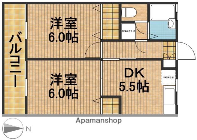 ビバリーハウス早出A(2K/2階)の間取り写真
