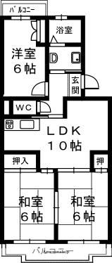 センチュリーハイツ(3LDK/2階)の間取り写真