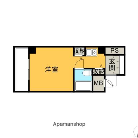 メイクスⅠ八幡(ワンルーム/3階)の間取り写真