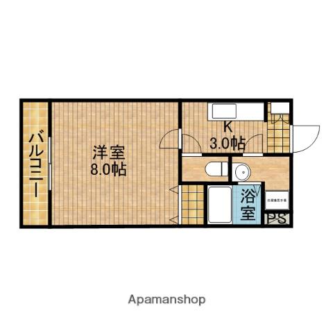 サバーブ(1K/1階)の間取り写真