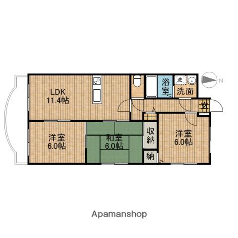 杉村ビル(3LDK/4階)の間取り写真