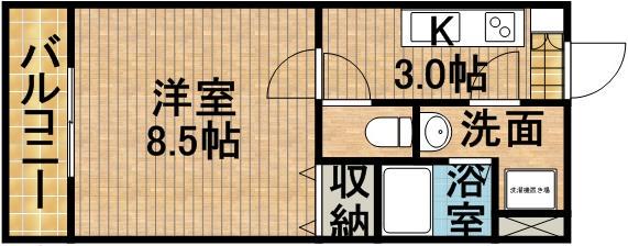 ARTERIOR HILLS イースト(1K/1階)の間取り写真