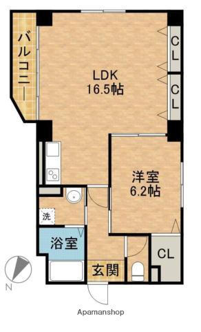 ソルトシティ浜松(1LDK/8階)の間取り写真