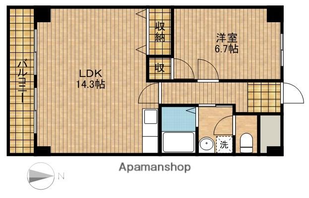 クレール・トヨダ(1LDK/8階)の間取り写真