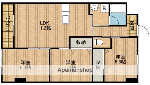 アルコリバーサイド(3LDK/4階)の間取り写真