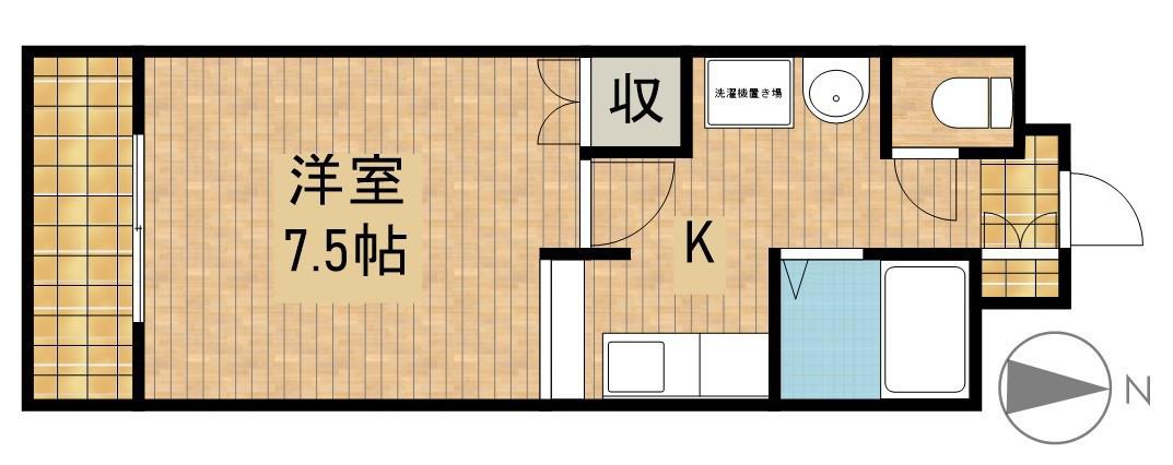 パルコート佐藤(1K/5階)の間取り写真