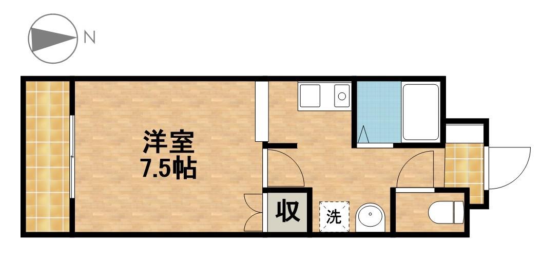 パルコート佐藤(1K/4階)の間取り写真