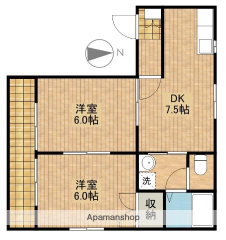 セル・ラヴィーヌ(2DK/1階)の間取り写真