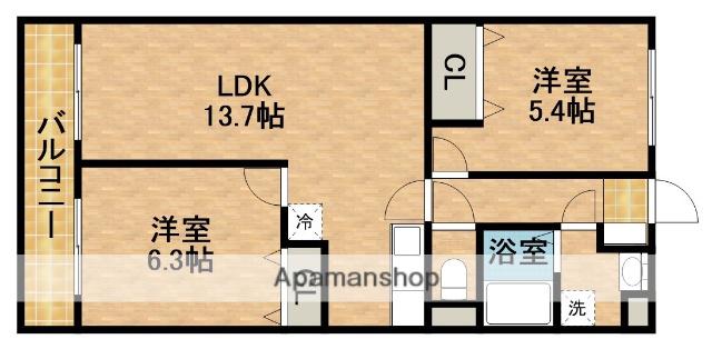 パストラルパレス豊岡(2LDK/3階)の間取り写真