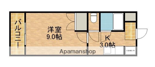 サンパークIWATA(1K/3階)の間取り写真
