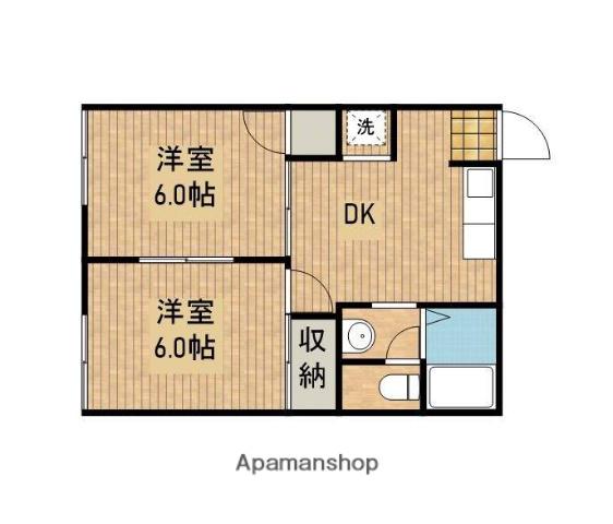 ガーデンスギタ A(2DK/2階)の間取り写真