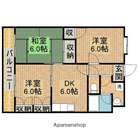 エトワール石田(3DK/3階)の間取り写真