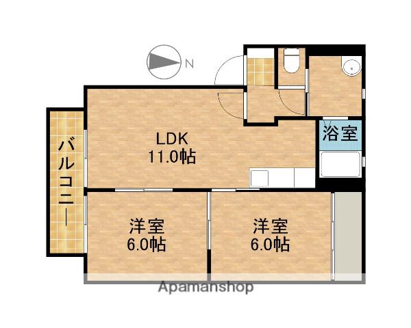 ブライトタウンⅠ(2LDK/1階)の間取り写真