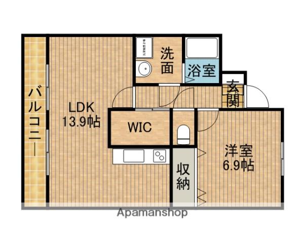 クレッシェンド(1LDK/2階)の間取り写真