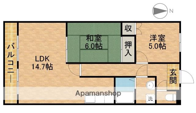 ラトゥール(2LDK/3階)の間取り写真