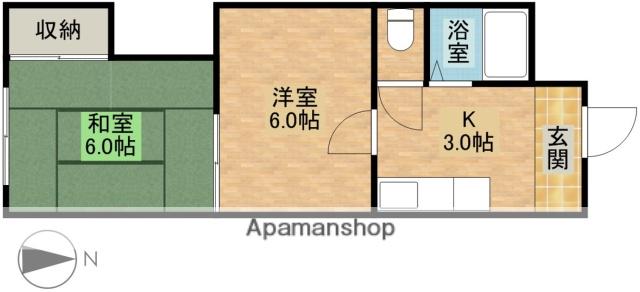 久米コーポⅡ(2K/2階)の間取り写真